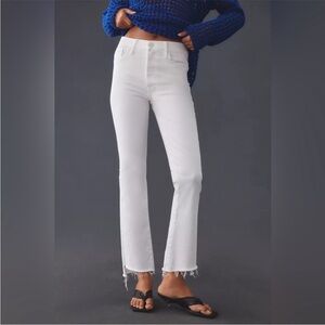 MOTHER The Insider Crop Step Fray Jeans Beige White Denim So Far Gone 26